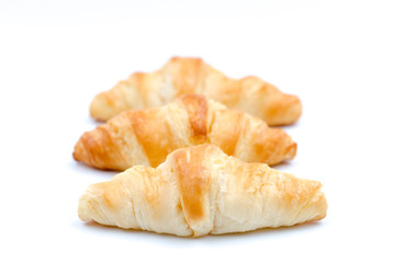 Simple Fluffy Crescent Roll on a Isolated White Background