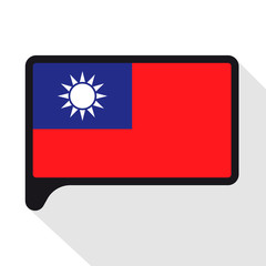 Speech Bubble flag of Taiwan. The symbol of Independence Day, a souvenir, a button language, an icon.
