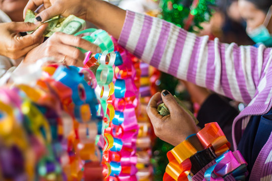 Ribbon Garland for sale in school.