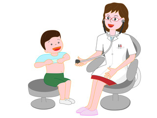 女医から診察を受ける患者