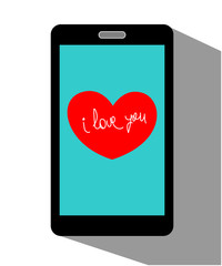 Heart Valentine on the mobile phone screen