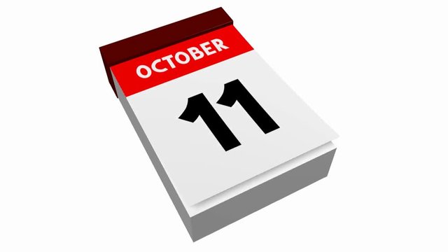 3D calendar - October