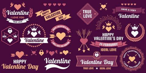 Valentine template banner Vector background for banner - obrazy, fototapety, plakaty