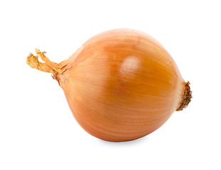 Ripe onion on a white background