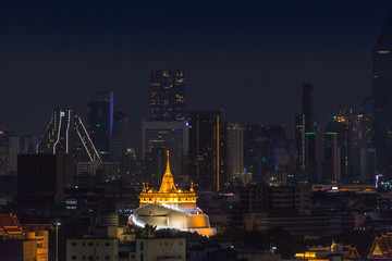 Fototapeta na wymiar night scene in Bangkok at Chedi Phukhao Thong