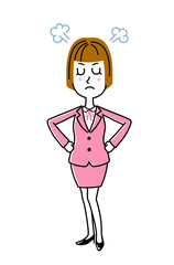 ビジネスウーマン｜若い女性、怒る