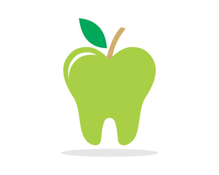 green apple tooth teeth dent dental dentist image icon