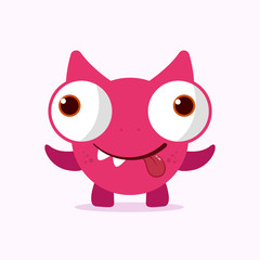 Cute crazy monster. Crazy monster emotion. Cute monster illustration.  