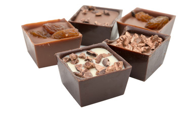 exclusive collection chocolate sweets isolated on the white