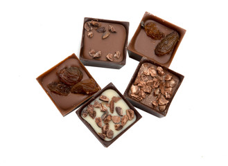 exclusive collection chocolate sweets isolated on the white