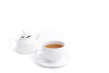 White elegant cup of tea