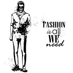 Vector man model dressed