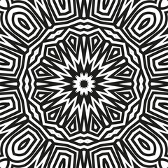 Abstract seamless black and white pattern from flowing lines. Dynamic background maze. Graphic pattern for the ceiling, floor and walls.