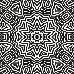 Abstract seamless black and white pattern from flowing lines. Dynamic background maze. Graphic pattern for the ceiling, floor and walls.