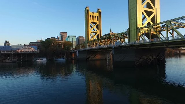 Tower Bridge Sacramento Downtown City Skyline River Northern California