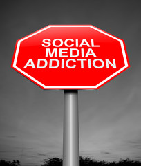 Social media addiction concept.