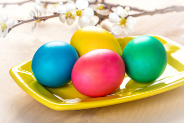 Colorful festive easter eggs