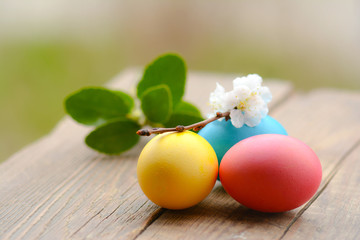 Colorful festive easter eggs