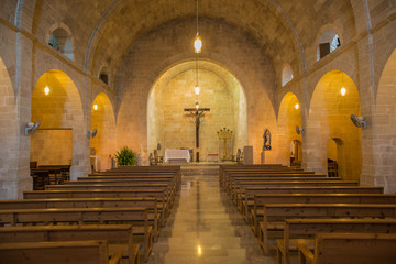 Inside an old church, in Mallorca