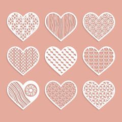 white hearts on the pink background