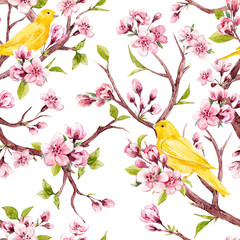 Watercolor spring floral pattern
