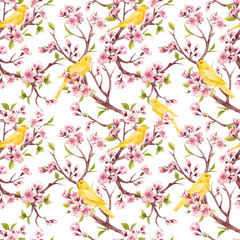 Watercolor spring floral pattern