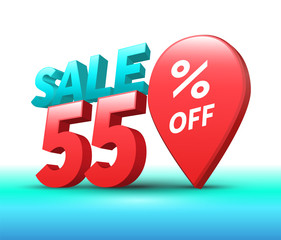 Sale banner 3D style.