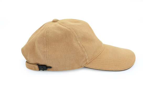 Brown cap isolated on White Background. Sports hat.