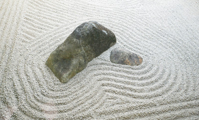 Fototapeta na wymiar Zen and stone garden in Japan.harmony and spirituality background.