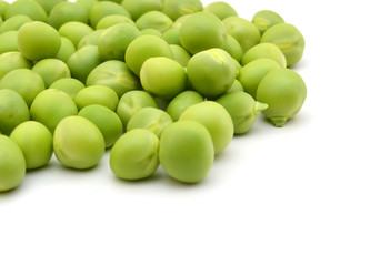 fresh green peas isolated on a white background. Studio photo