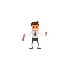 Businessman working character design set. Vector design.