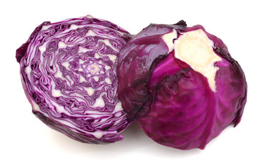 red cabbage isolated on white background