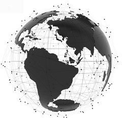 Globe internet connecting. 3d illustration