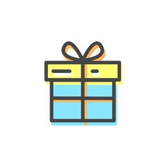 Present and Lace Bow Christmas Vector Illustration