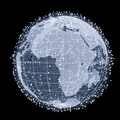 Abstract Telecommunication Earth Map