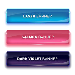 Vector illustration of Set of realistic glass banners for your design.
