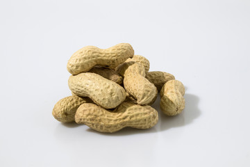 Peanuts composition in a white background