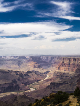 Overlooking the Grand Canyon National Park and Colorado River from the South Rim
