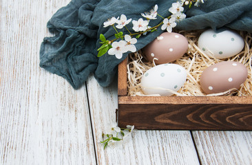 Easter eggs and spring  blossom