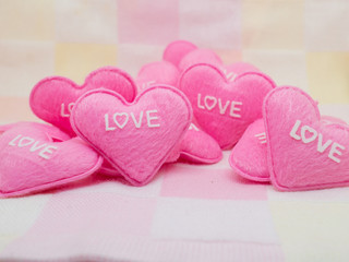 pastel pink heart on sweet love .background