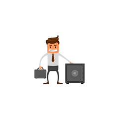 Businessman working character design set. Vector design.