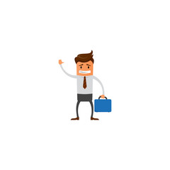 Businessman working character design set. Vector design.