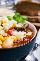 Traditional Italian soup with pasta