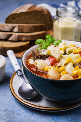 Traditional Italian soup with pasta
