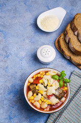 Traditional Italian soup with pasta