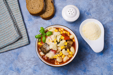 Traditional Italian soup with pasta