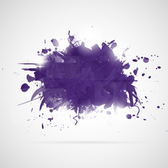 Abstract background with violet paint splashes.