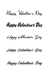 Happy Valentines Day card. Calligraphy handwritten lettering phrase for your design. Happy Valentine's day romantic greeting card, typography poster with modern calligraphy. Vintage style.