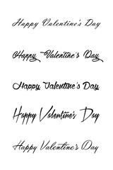 Happy Valentines Day card. Calligraphy handwritten lettering phrase for your design. Happy Valentine's day romantic greeting card, typography poster with modern calligraphy. Vintage style.