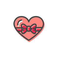 Box Shape of Heart Christmas Vector Illustration